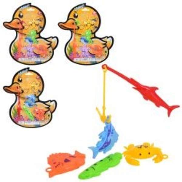 Риболовля 7905-43 (100шт) 1 вудка, морські мешканці 4шт, мікс видів, на листі, 23-26-1см (шт)