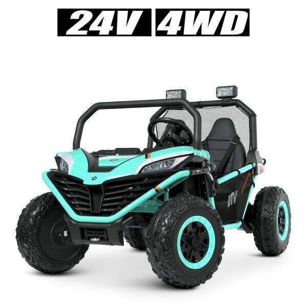 Джип M 4969EBLR-15 (24V) (1шт) 2,4 G, 4 * 80W, 1 * 24V7AH, EVA, USB, муз, шкіра, світло, бірюзов. (шт)