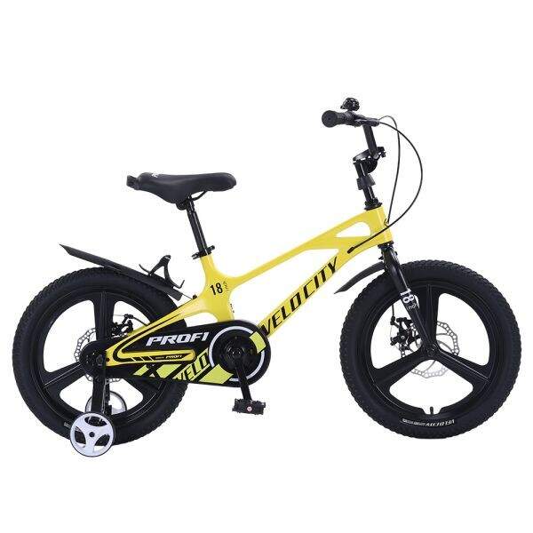 Велосипед дитячий PROF1 18д. MB18VCB YELLOW (1шт) VELOCITY,SKD85,магнез.рама,обод,перед/зад.диск.тор (шт)