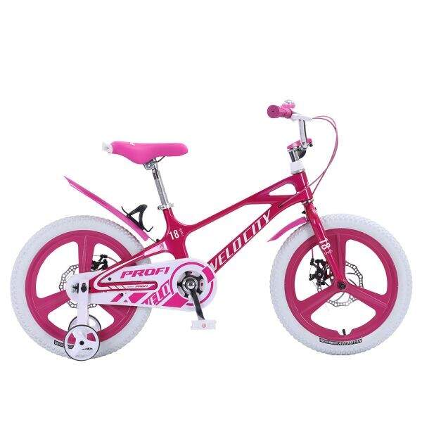 Велосипед дитячий PROF1 18д. MB18VCG PINK (1шт) VELOCITY,SKD85,магнез.рама,обод,перед/зад.диск.торм. (шт)