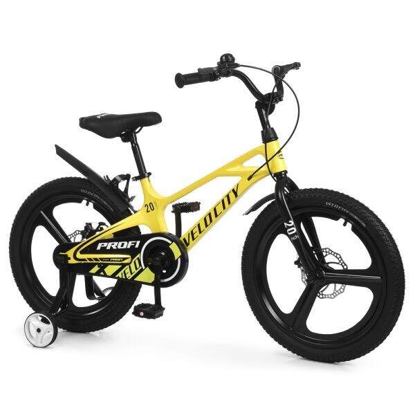 Велосипед дитячий PROF1 20д. MB20VCB YELLOW (1шт) VELOCITY,SKD85,магнез.рама,обод,перед/зад.диск.тор (шт)