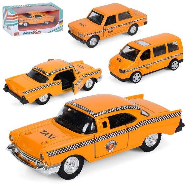 Машина M 5659 (36шт) 1:32, метал, інерція, таксі, 12,5см,відчиняються двері, гумові колеса, 3види, в (шт)