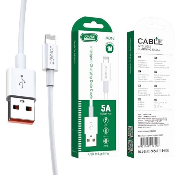 Кабель JOKADE JA016 (1 meter) (Lightning) white (шт)