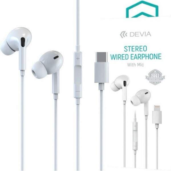 Наушники DEVIA Smart  wired earphone Type-C White (шт)