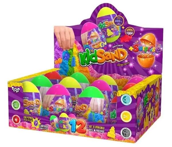 Креативна творчість "Кінетичний пісок "KidSand" яйце 400г укр (12) KS-06-01 (шт)