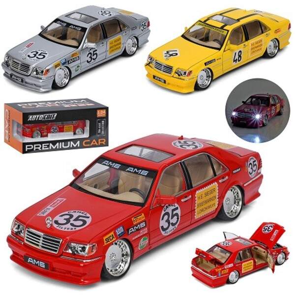 Машина AP-2122 (12шт) АвтоСвіт, 1:24, метал, 21см, звук, світло, відчиняються двері/багажник/капот, (шт)
