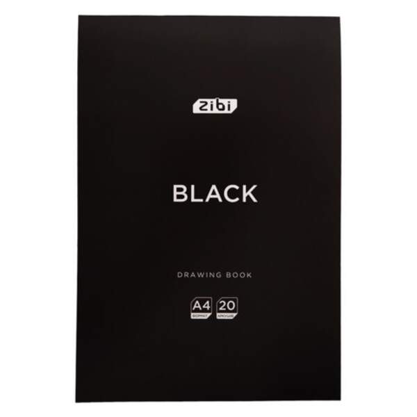 Альбом для малювання (планшет) BLACK, А4, 20 арк.,120 г/м2, клеєний блок,чорний,KIDS Line ZB.1465-01 (шт)
