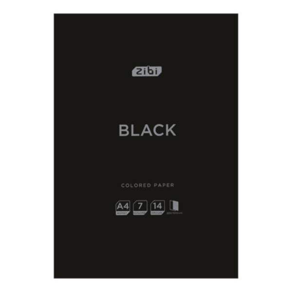 Папір кольоровий двусторонній BLACK, А4, 14 аркушів,7 кольорів, 90 г/м2, KIDS Line ZB.1909-01 (1/40) (шт)