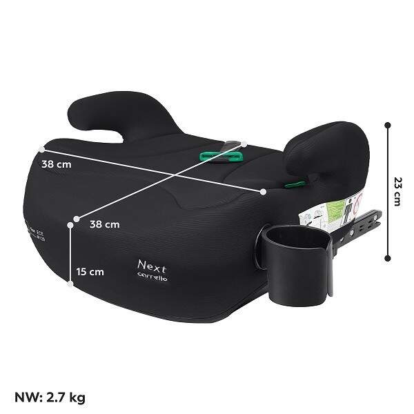 Автокрісло-бустер CARRELLO Next CRL-16011 Midnight Black i-Size ISOFIX 125-150см+напр.рем, підскл /2 (шт)