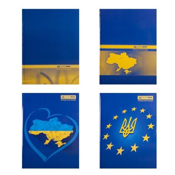 Книга канцелярська UKRAINE, 210х297 мм, 192 арк.,клітинка,офсет, тв. лам. обкладинка, асорті BM.2404 (шт)