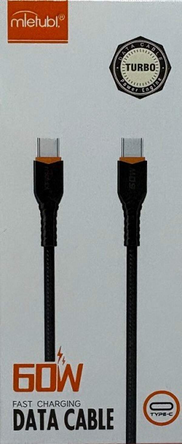 Кабель mletubl 60W type-c to type-c чорний (шт)