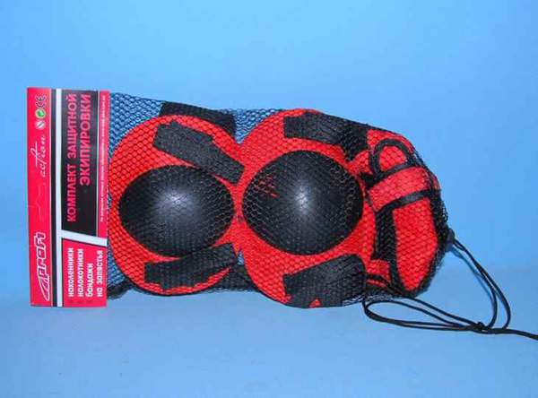 Захист MS 0032 (50шт) для колін, ліктів, зап'ясть, 6 кольорів, в сітці, 19-34-8см (шт.)