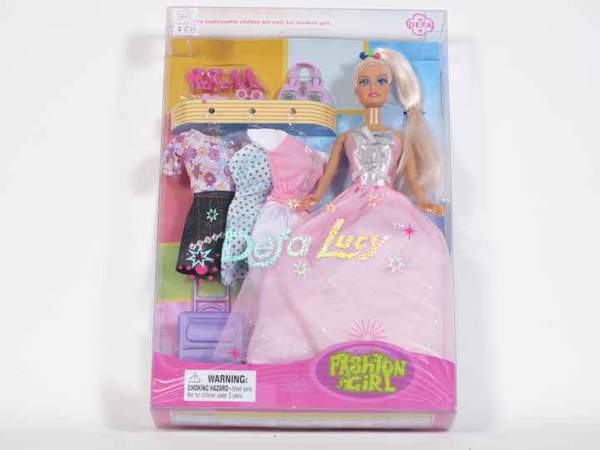 Лялька DEFA 8012 (24шт) 29см, вбрання, сумочка, валіза, туфлі, 3 види, в кор-ці, 23-34-6см (шт.)