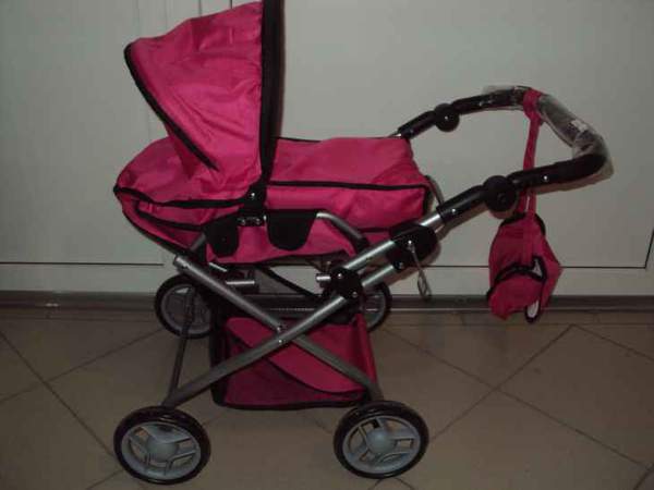 Коляска 9379/029 (3шт) для ляльки,сумка,кошик,люлька-переноска,регульована ручка,48-43,5-59см (шт.)