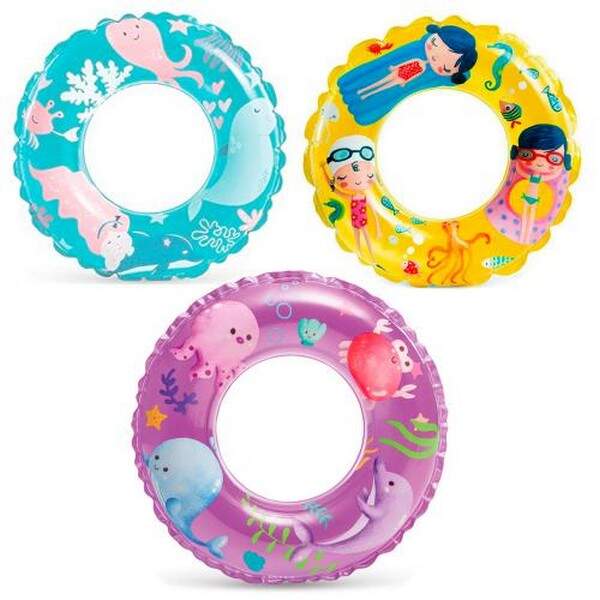 59242 Круг для плавання (36шт) діаметр 61 см, 6-10років, 3 види, в кульку, 25-16см (шт.)