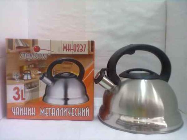 Чайник SS 3.0л подвійне дно МH-0237 (12шт) (шт.)