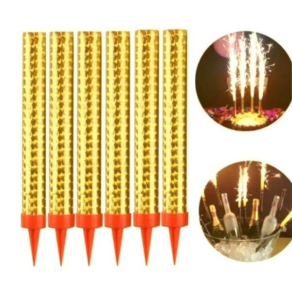 Свічки 12см феєрверк золоті /кольорові 6шт (300) (шт.)