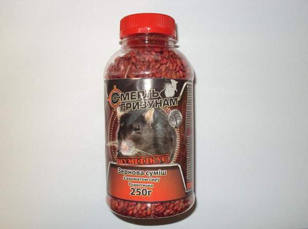 Смерть гризунам 250 гр. (зернова суміш у банці) сир.суміш (шт.)