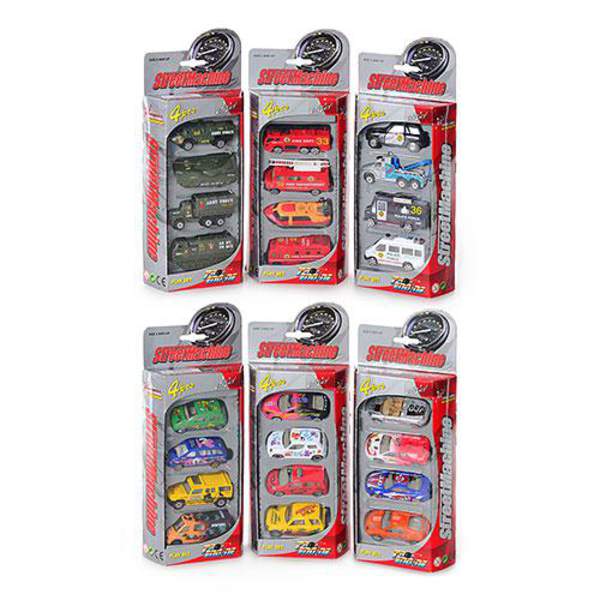 HU Набір машинок PT 2050 (96шт) метал, машинки 4шт, 6 видів, в кор-ці, 28,5-12-4см (шт.)