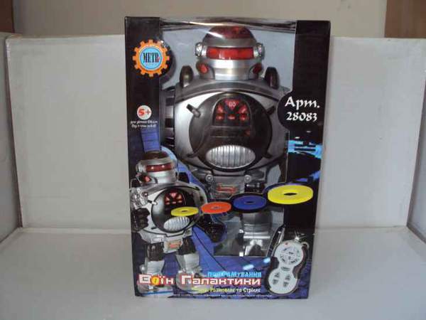 Робот 28083 (18шт) р/к, говорить, стріляє дисками, світло, на бат-ці, у кор-ці, 21-14-32 (шт.)