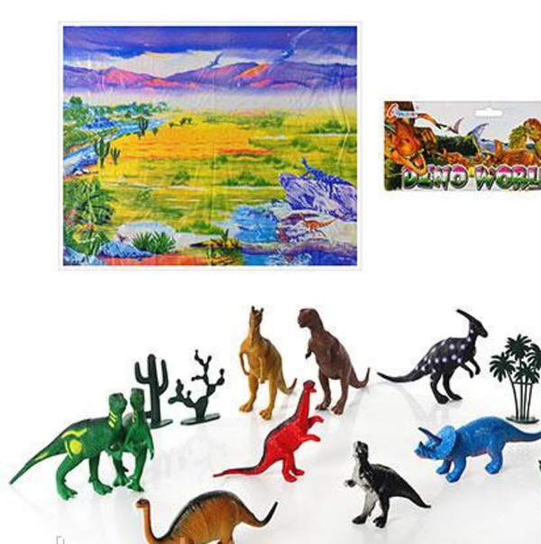 Динозавр 282 (48шт) 12шт, ігрове поле, рослини, в кульку, 35-25,5-7см (шт.)