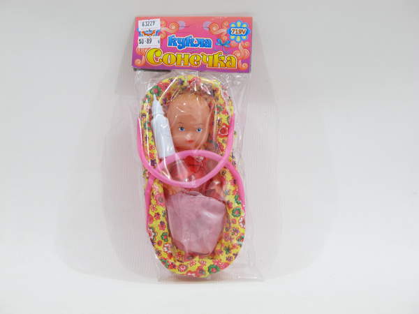HU Лялька 719 V (216шт) Сонечка, 15см, пласт корз з руч 19см, пляшка, 5видів, кульку, 11,5-25-4см (шт.)