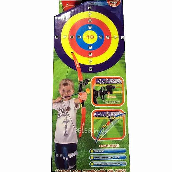 Лук M 0006 U/R (18шт) приціл, лазер, стріли на присосках 3шт, лазер, у кор-ці, 95-20-5см (шт.)