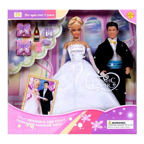 Лялька DEFA 20991 (36шт) наречений 30см та наречена 29см, аксесуари, 2види, в кор-ці, 34-33-6см (шт.)