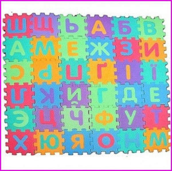 Килимок Мозаїка M 0379 (20шт) EVA, алфавіт (укр), 36дет, 16,5-16,5см, 6 частин, в кульку, 45-31-5см (шт.)