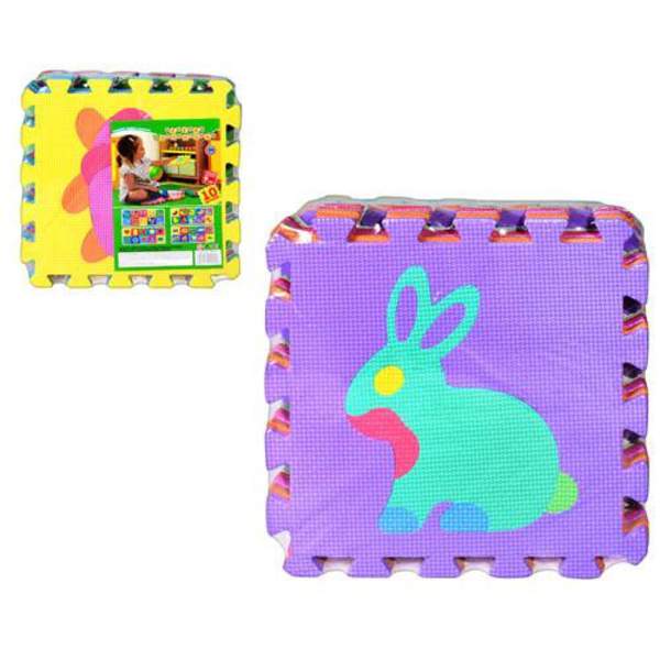 Килимок Мозаїка M 0376 (12шт) EVA, фрукти-тварини, 10дет (9мм, 30-30см), в кульку, 30-30-8см (шт.)