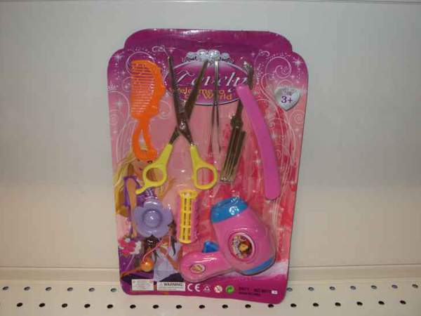 Перукарський набір 60115 (192шт/2)фен,ножиці,бігуді,шпильки,пилочка,гребінець...,на планшеті 29*19см (шт.)