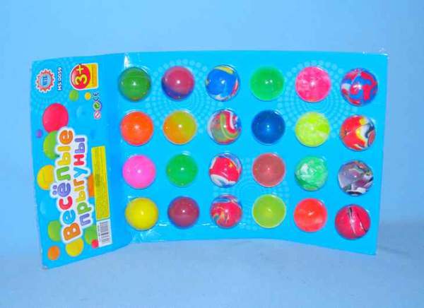 Стрибуни MS 0059-1 (36шт) 3,5см, каучук, мікс кольорів, 24шт,на листі 34-18,5-3,5см (шт.)