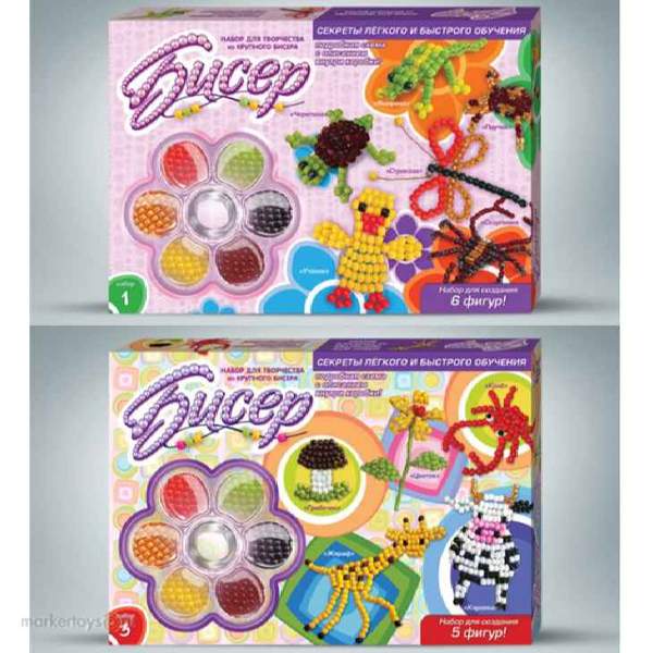 Набір для творчості "Бісер" середній (12) Б6-1,Б6-2,Б6-3,Б6-4 (шт.)
