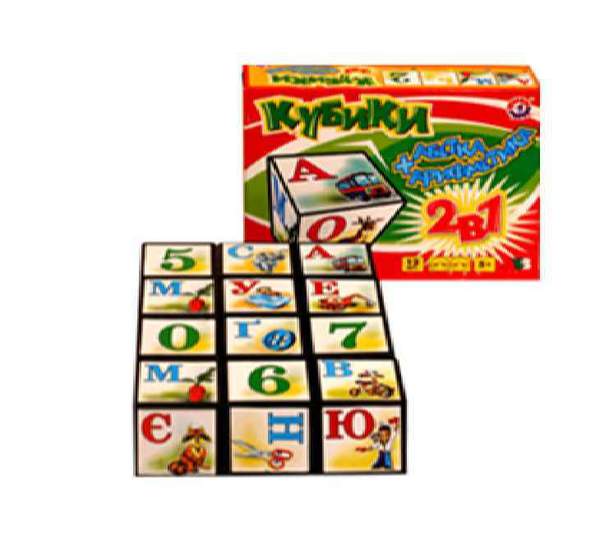 Іграшка кубики "Абетка +арифметика ТехноК" (укр.), арт.1714 /47 шт (шт.)