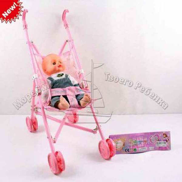 Коляска 882 (24шт) для ляльки,жов,класика,65-29-67см,люлька47-25см,складна,у кульку,35-68-10см (шт.)