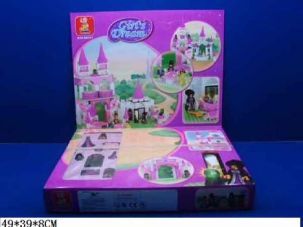 Конструктор SLUBAN M38-B0151 (6шт) замок принцеси,фігурки,кінь,508дет,в кор-ці, 57-38-9см (шт.)