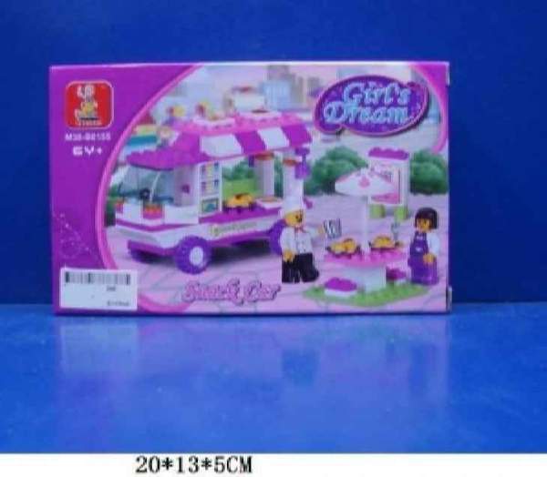 Конструктор SLUBAN M38-B0155 (72шт)  кафе на колесах, фігурки, 102 дет,в кор-ці, 19-14-4,5 см (шт.)