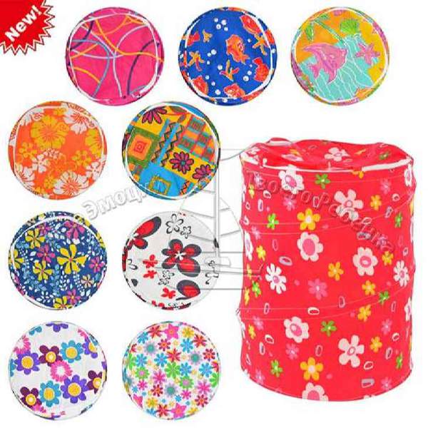 Кошик для іграшок M 1302 (50шт) діам.45см, висота 48см, кришка-блискавка, ручки, мікс вигляд, в кул. (шт.)