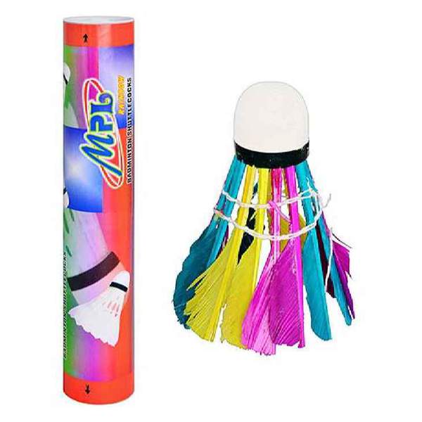 Воланчик MS 0155 (600шт) пір'яний, кольоровий, 1 упаковка 12шт, в колбі, 39-6,5см (шт.)