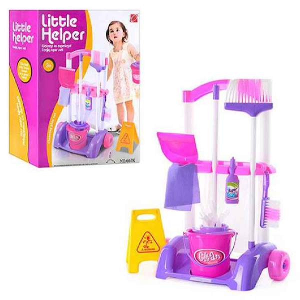 Набір для прибирання 667 K (12шт) візок, відро, щітки, совок, в кор-ці, 46,5-33,5-15см (шт.)