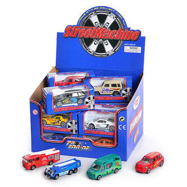 Машинка PT 605 (288шт) метал, 12 видів транспорту, у кор-ці, 24 шт у дисплеї, 25-18-19,5см (шт.)