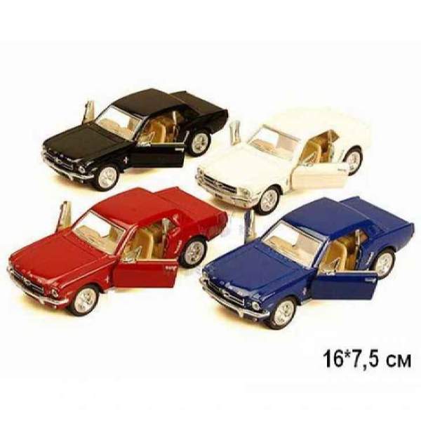 Модель легкова 5' KT5351W FORD MUSTANG 1/2 (1964) метал.інерц.відкр.дв.1:36 кор./96/ (шт.)