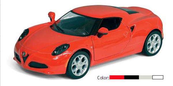 Модель легкова 5" KT5366W ALFA ROMEO 4C (2013) метал.інерц.відкр.дв.1:32 кор./96/ (шт.)