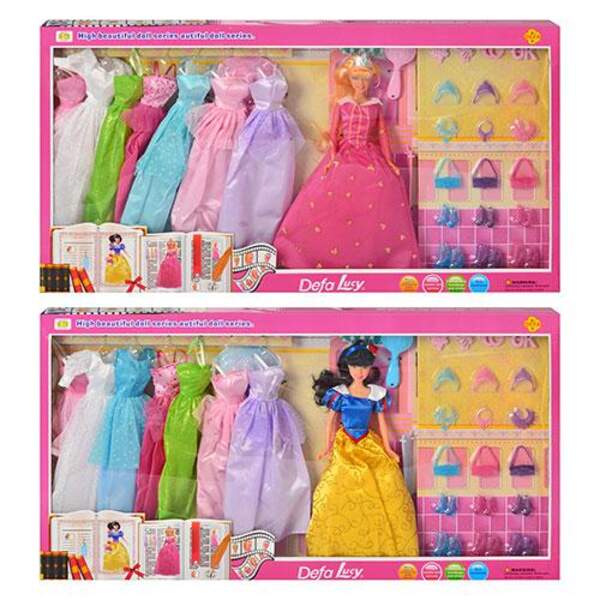 Лялька з нарядом DEFA 8263 (12шт) 29см, гребінець, аксесуари, підставка, 2 види, в кор-ці, 66,5-35-6 (шт.)