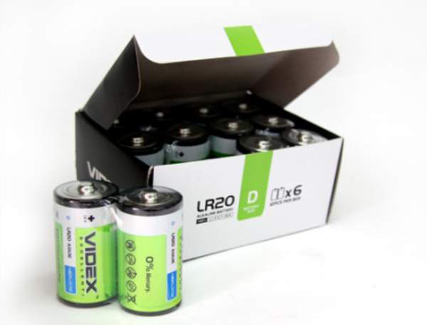батарейка  Videx  LR20 /2 shrink  (teh) /12/144/ (шт.)